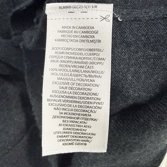 Polo Ralph Lauren Women's Washable Merino Wool Cardigan -Embroidered Patch Large - Picture 5 of 8